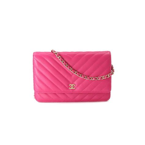 pink chanel chevron v stitch chain wallet leather a33814|CHANEL Calfskin Chevron Quilted Wallet On Chain WOC Dark .